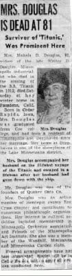 Mrs Douglas Dies at 81